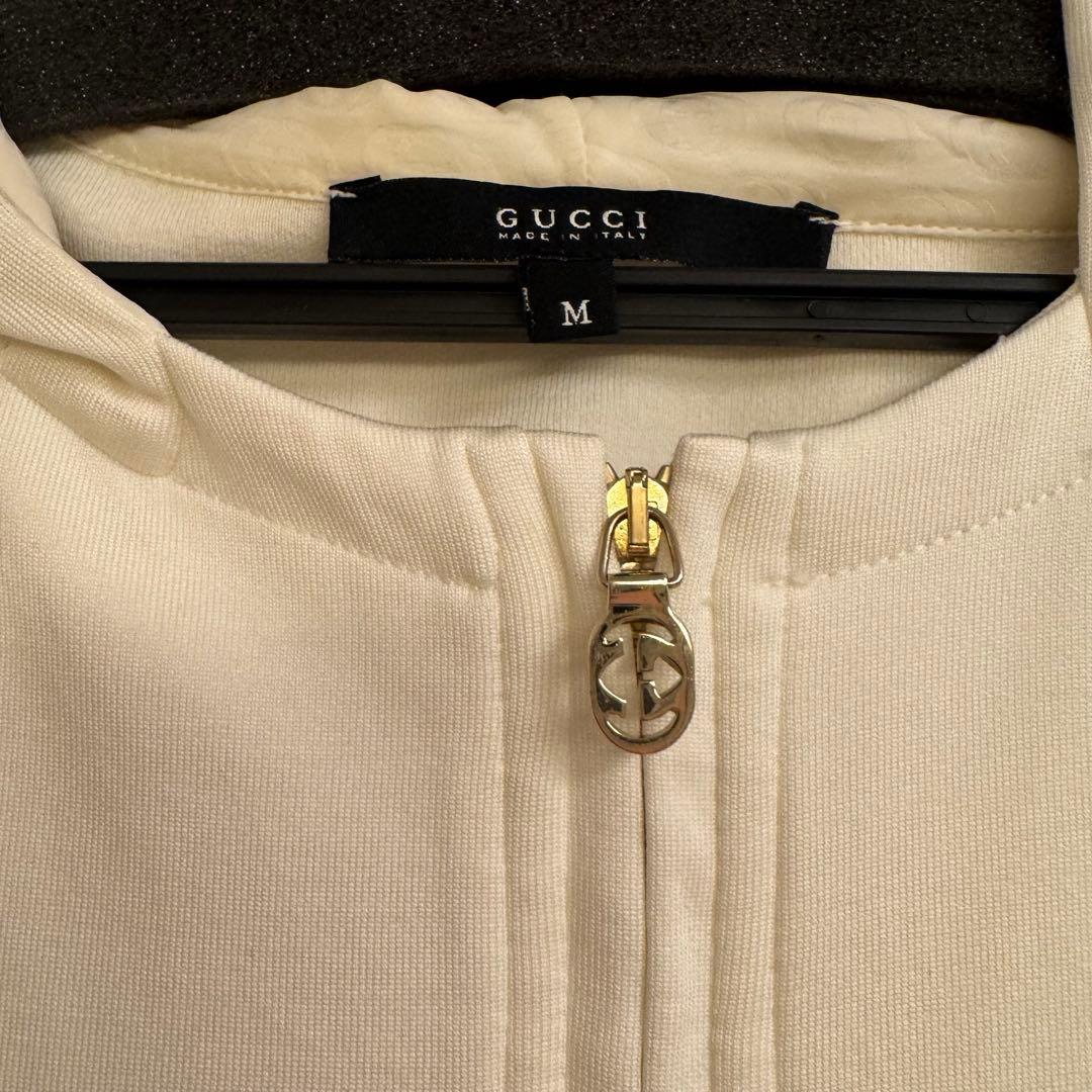 GUCCI フード付きパーカー Mサイズ ホワイト/ブラック