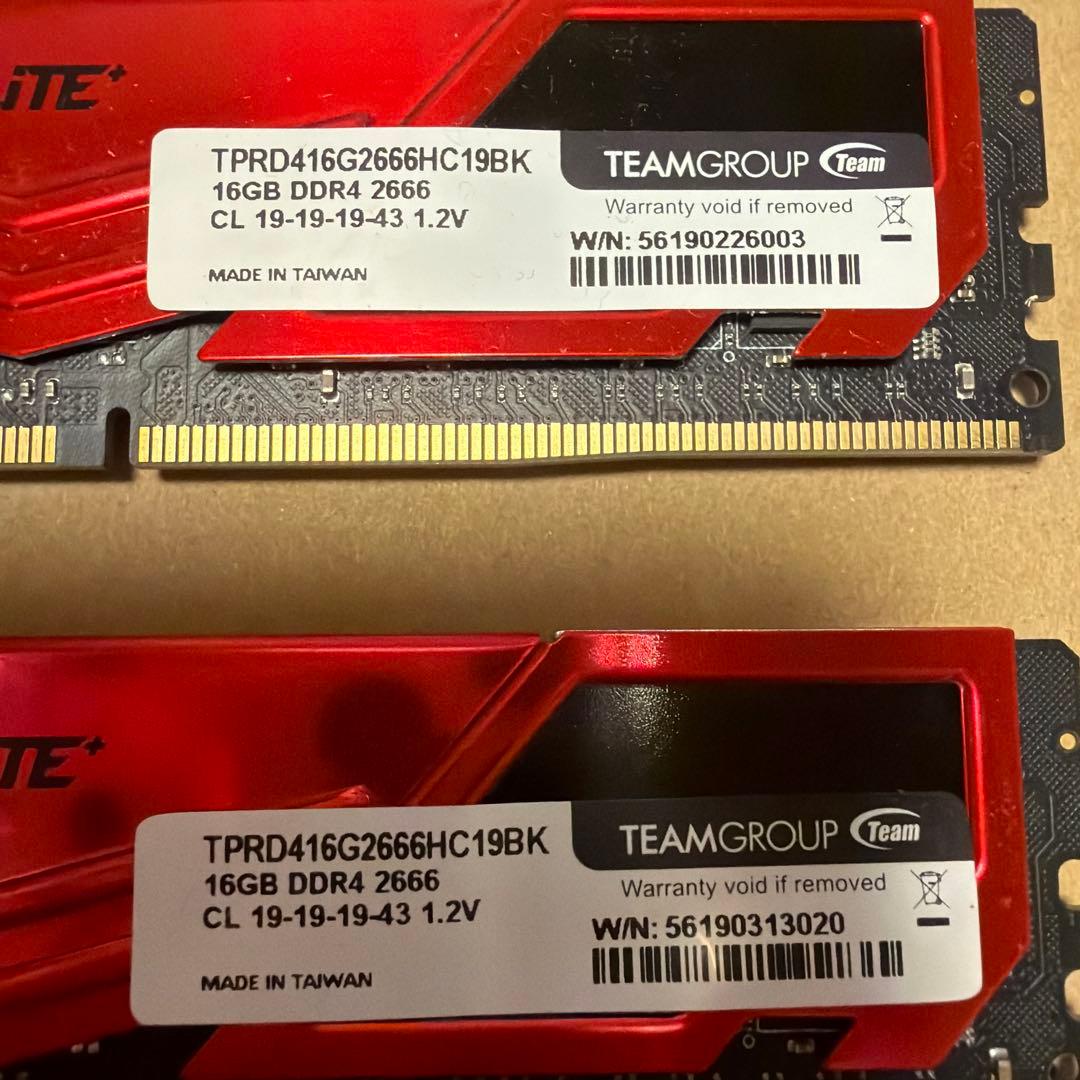 TEAMGROUP ELITE DDR4 2666 32GB（16GB×2）