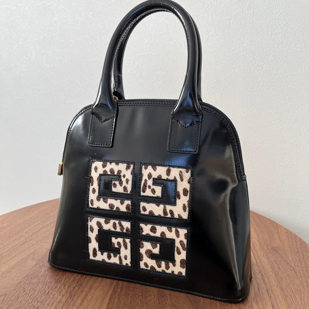 【ジバンシー】レア　4Gロゴ　バッグ　ゴールド金具 ヴィンテージ　ハラコ