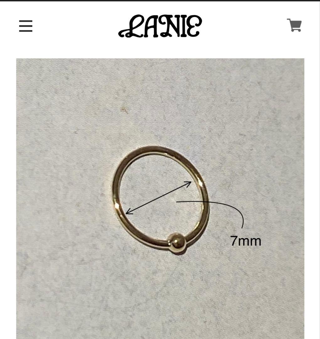 LANIE（ラニー）K18YG 極細フープ ボディピアス