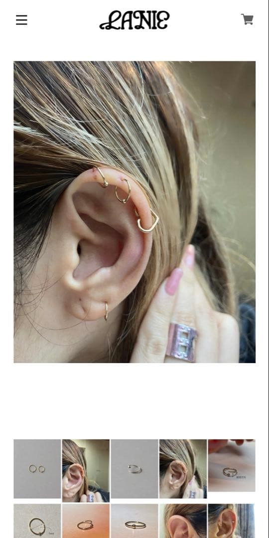 LANIE（ラニー）K18YG 極細フープ ボディピアス