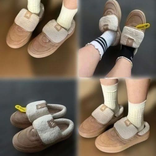 adidas★アディダス★23.5㎝★ボア付き★もふもふ★ベージュ★ミュール