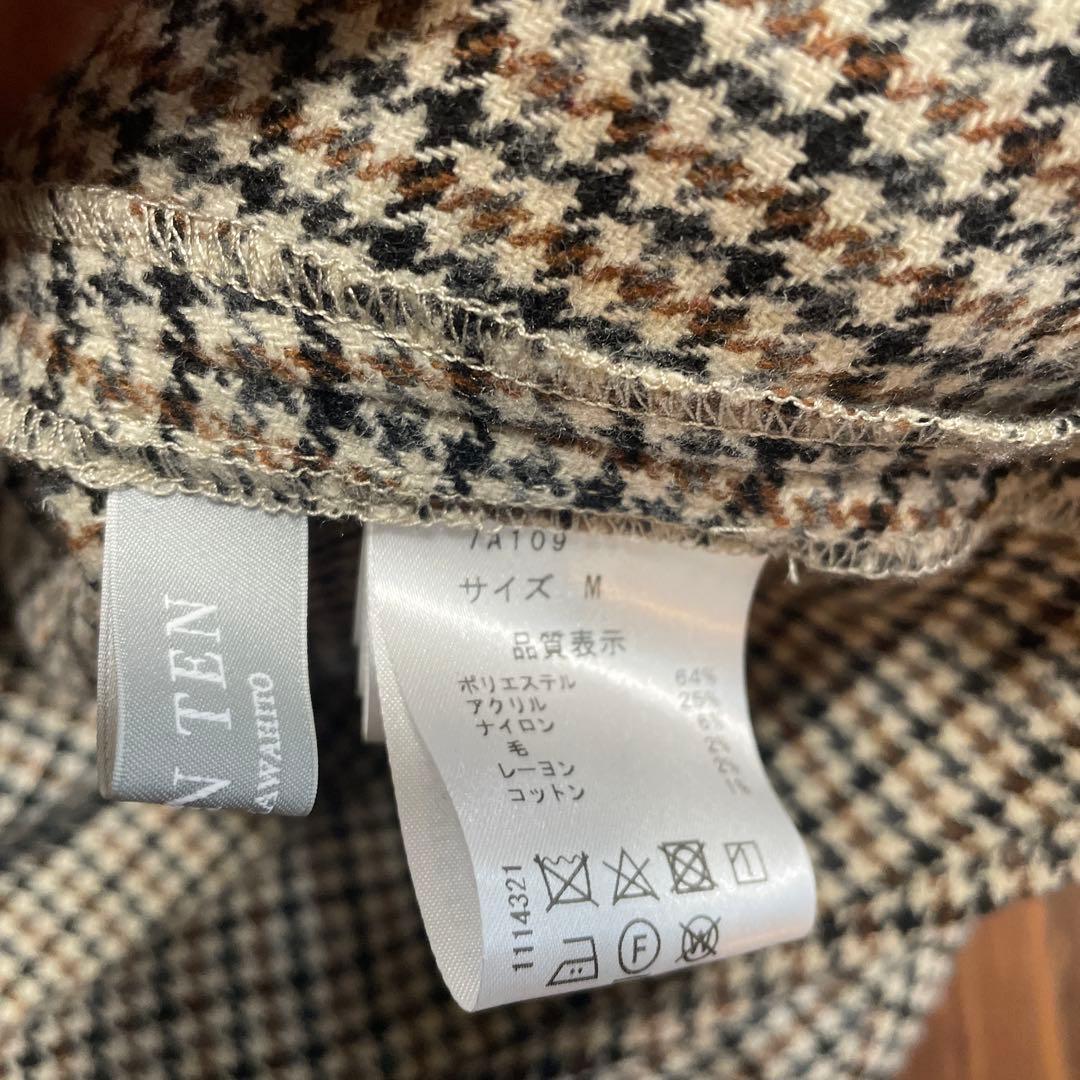 SEVEN TEN チェック柄ボリュームスリーブチュニック