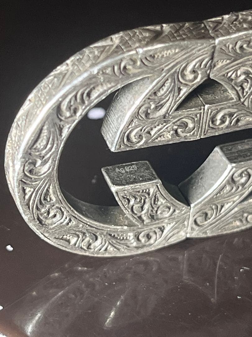 GUCCI グッチエングレービング インターロッキングG キーホルダー