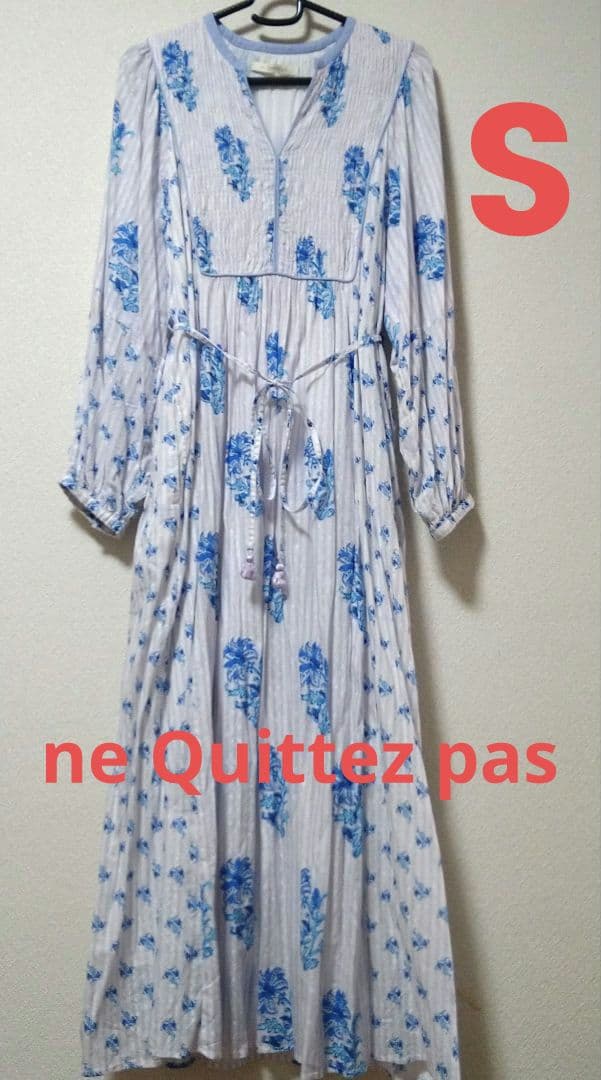 ヌキテパ　 ワンピース　コットンジャガードリリープリントシャーリングドレス