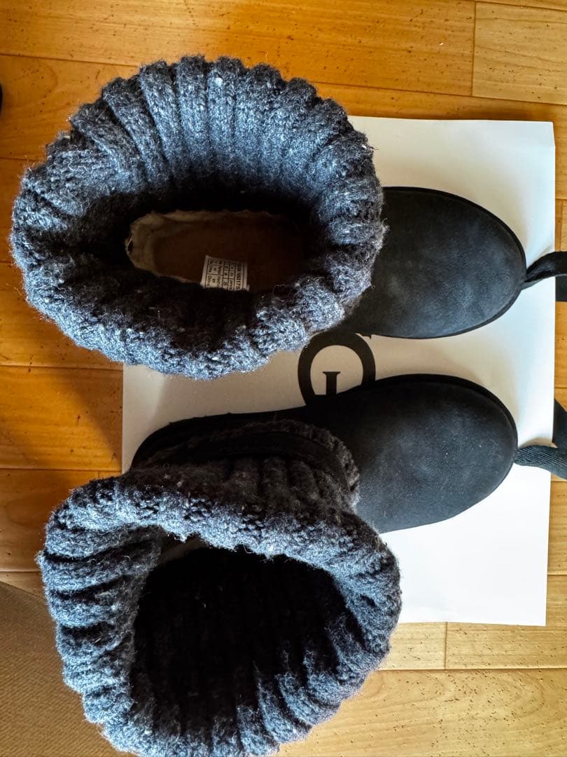 KantaUGG サイズ8黒 スエード ムートンブーツ24.5センチ前後