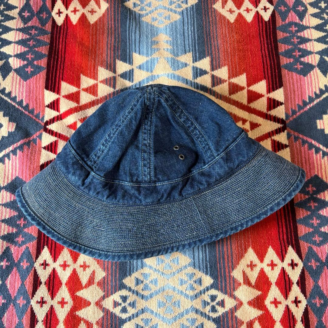 超希少 RRL ダブルアールエル デニム ハット ミリタリー 大戦 インディゴ