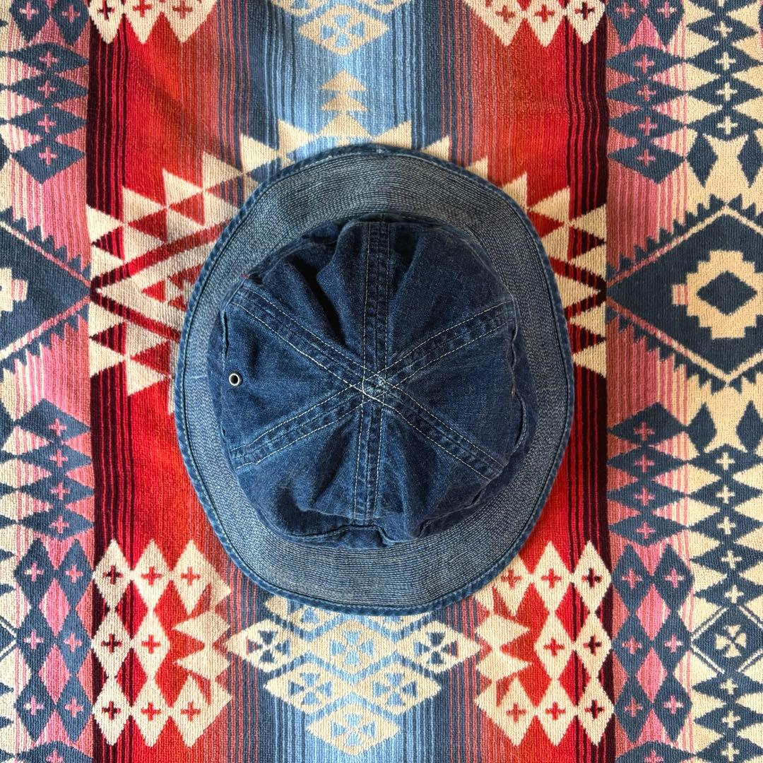 超希少 RRL ダブルアールエル デニム ハット ミリタリー 大戦 インディゴ