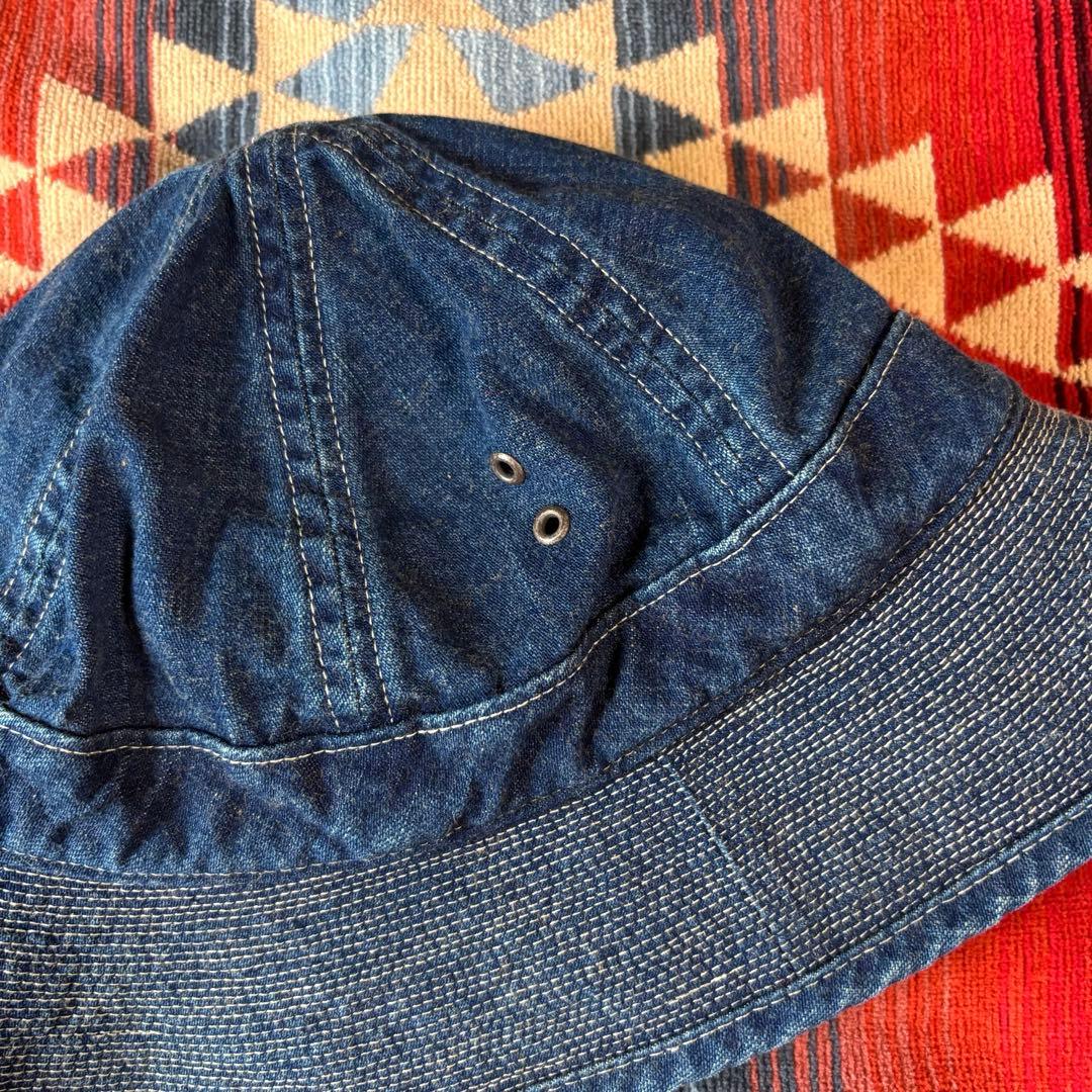 超希少 RRL ダブルアールエル デニム ハット ミリタリー 大戦 インディゴ