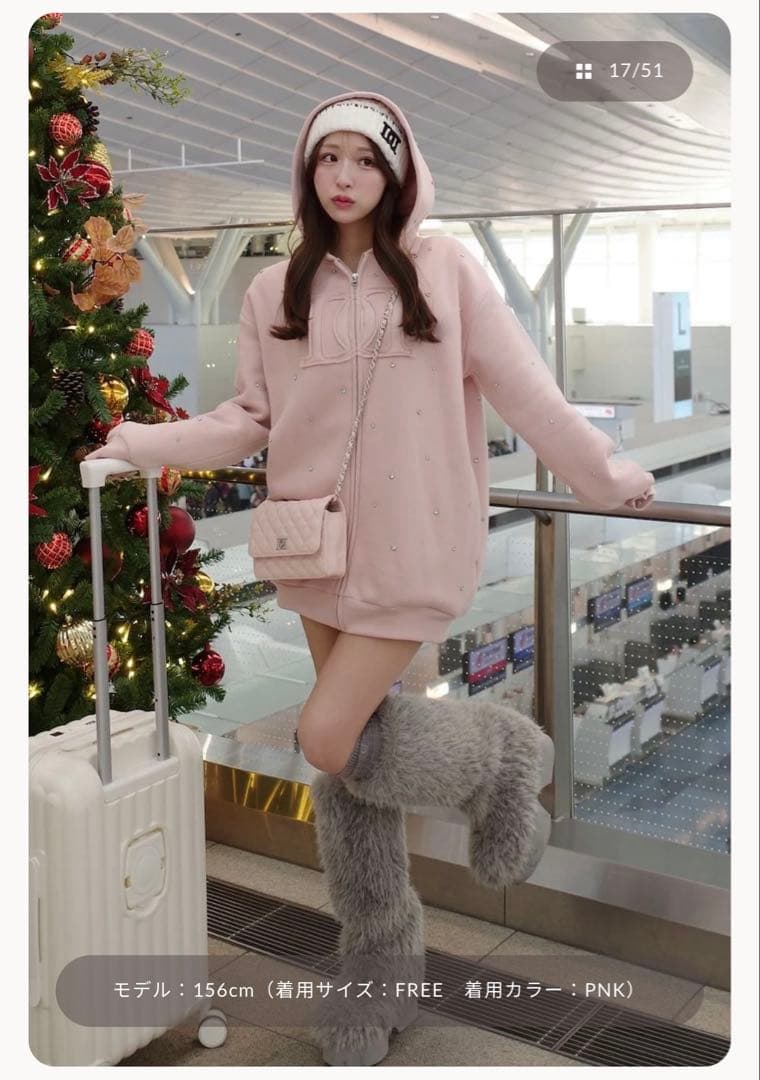 Darich DDロゴビジュージップパーカー ピンク