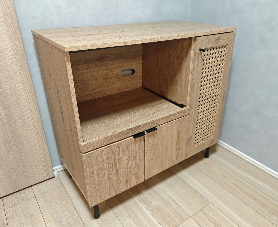 LOWYA キッチンカウンター ラタン調