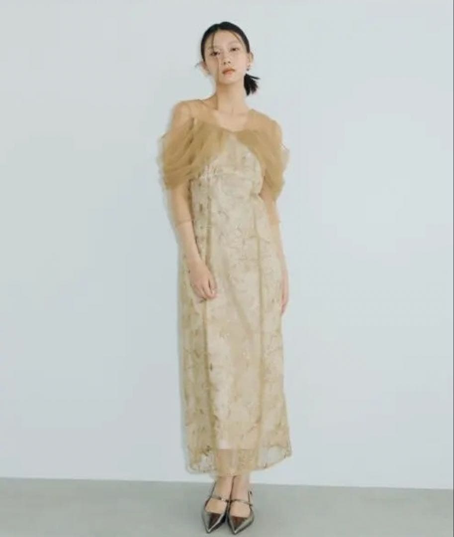 ANDRESD チュールスパンコールドレス sサイズ