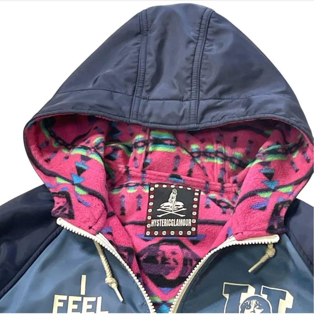 【希少】ヒステリックグラマー　ナイロン　マイクロフリース　フーデットブルゾン
