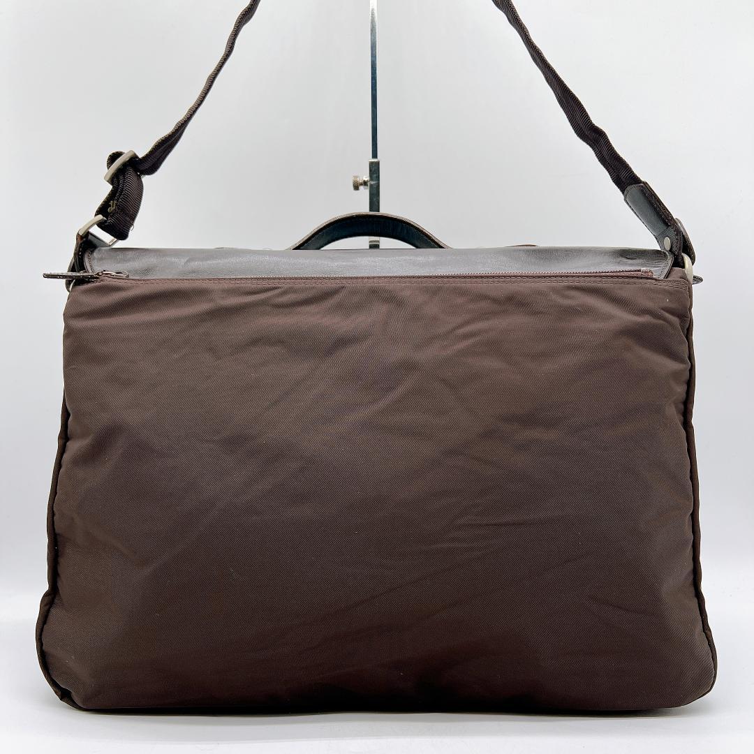 TOMORROWLAND ナイロン レザー ショルダーバッグ A4可　f399