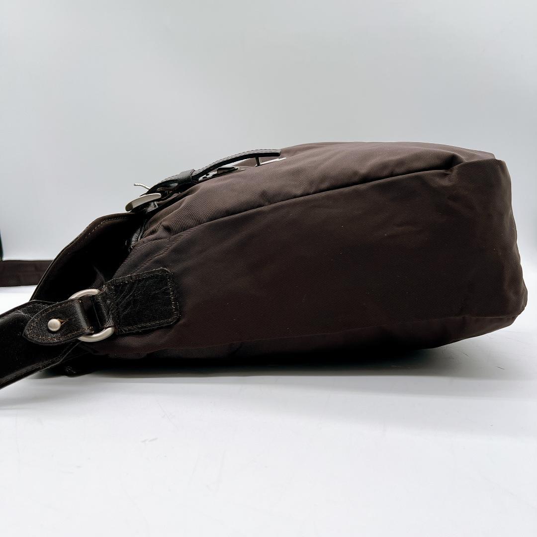 TOMORROWLAND ナイロン レザー ショルダーバッグ A4可　f399