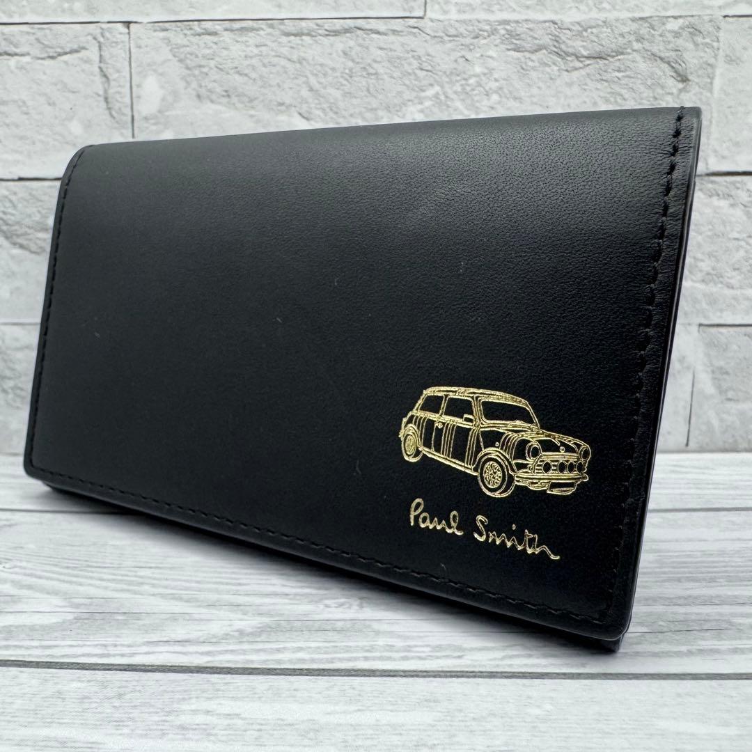 【美品】PaulSmith　名刺入れ　カードケース　レザー　ブラック　車