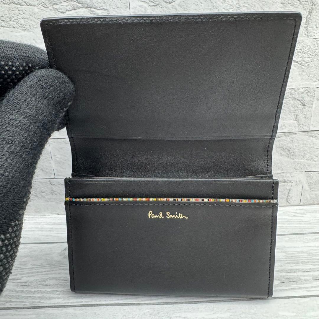 【美品】PaulSmith　名刺入れ　カードケース　レザー　ブラック　車