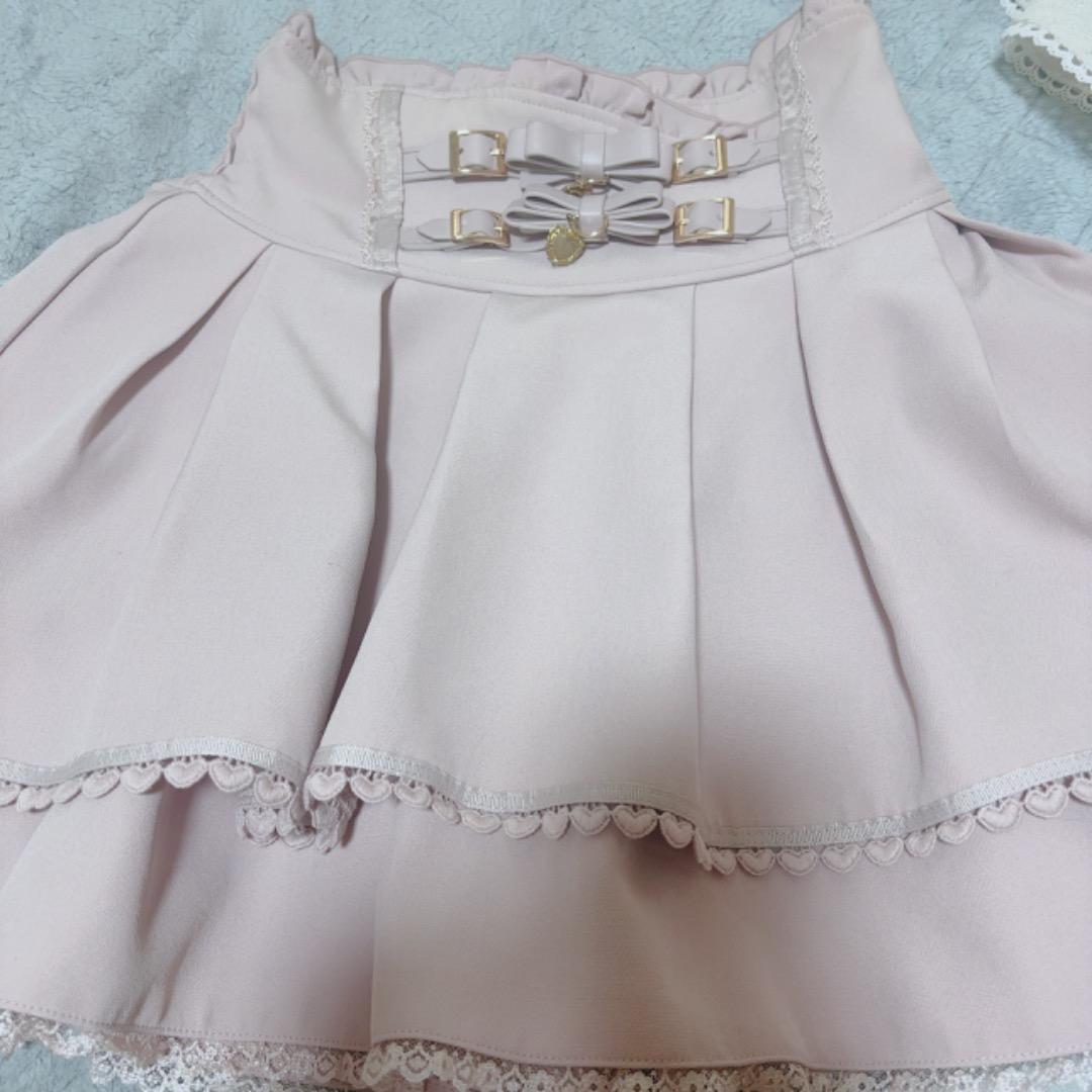 リズリサ2連リボンベルトスカパンピンク