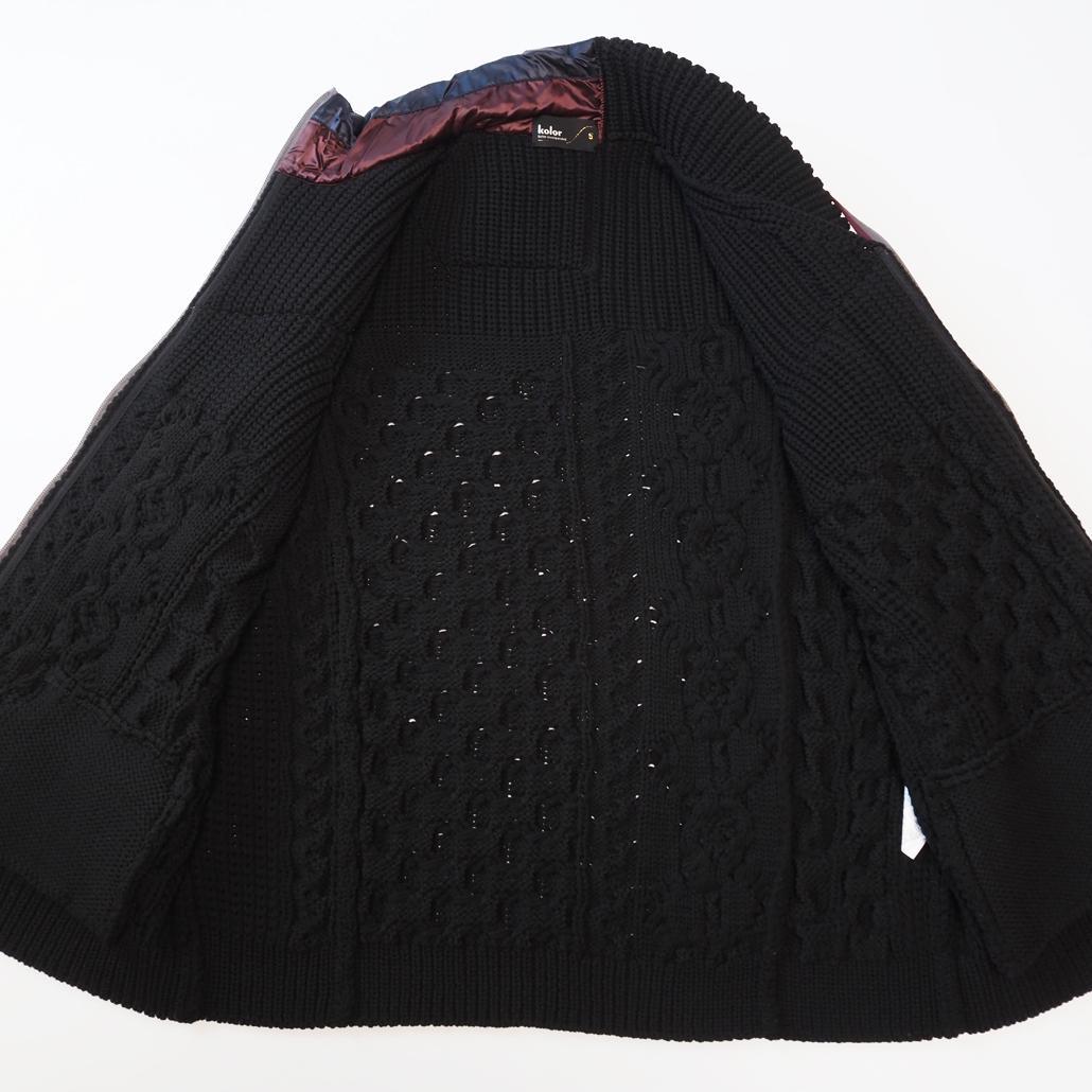 美品 kolor 2024SS 異素材ミックスニットベスト 再構築 カラー