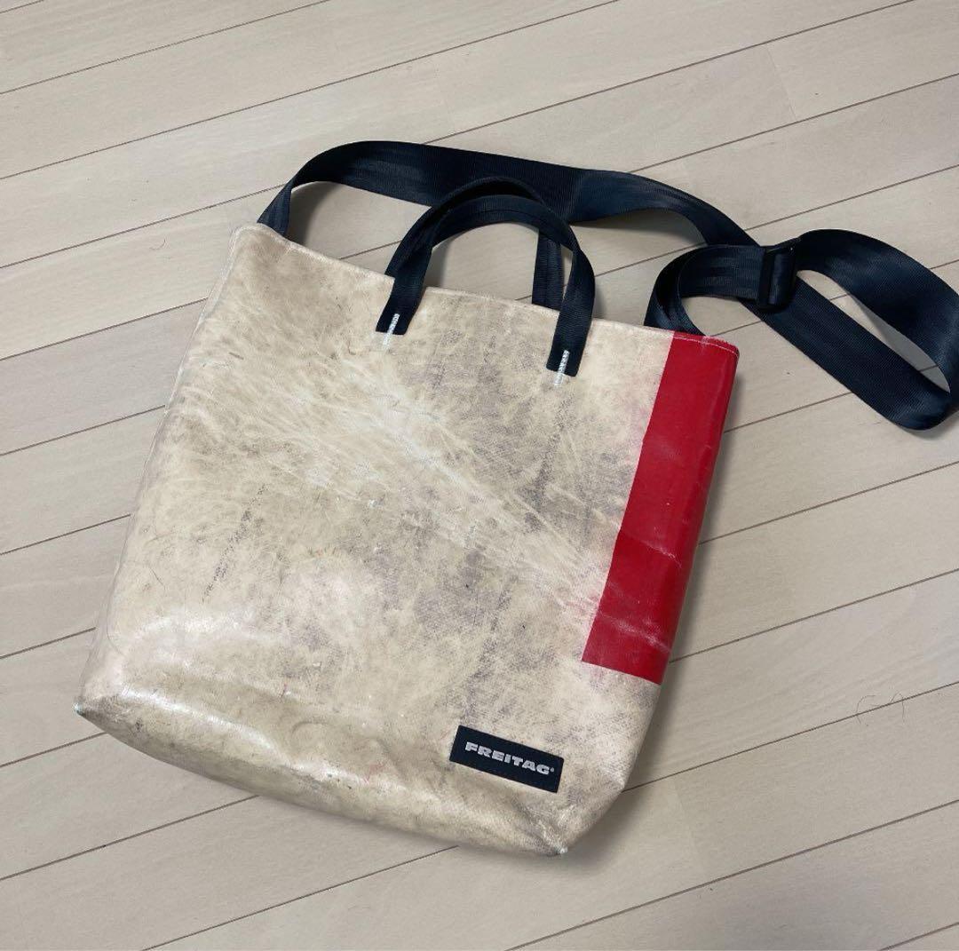 FREITAG エコバッグ ホワイト/レッド