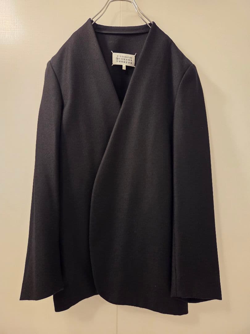 Maison Margiela ノーカラージャケット 44 ウール 黒