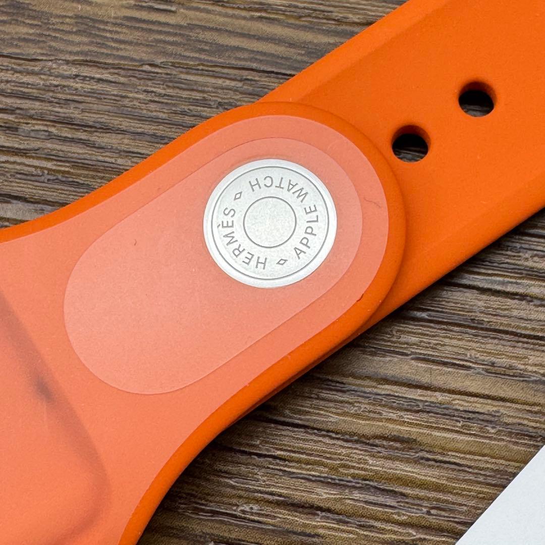 2193 Apple Watch エルメス　オレンジ　ラバー　スポーツバンド