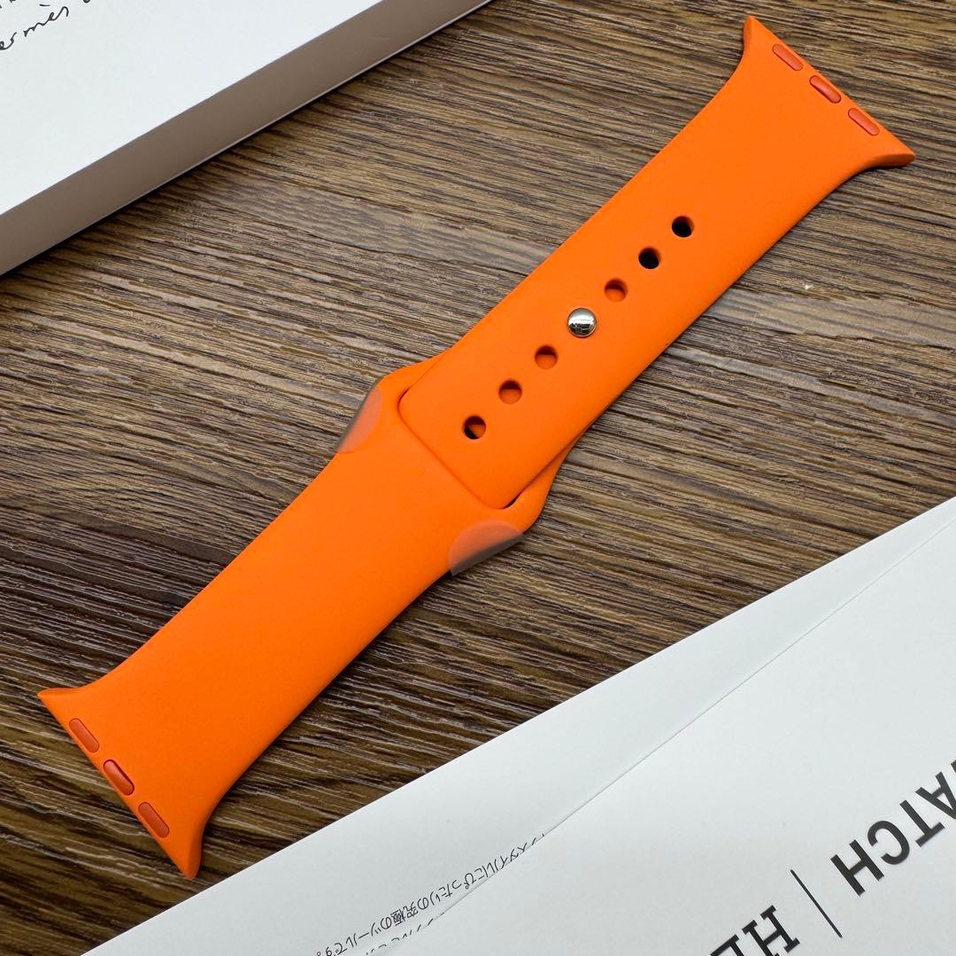 2193 Apple Watch エルメス　オレンジ　ラバー　スポーツバンド