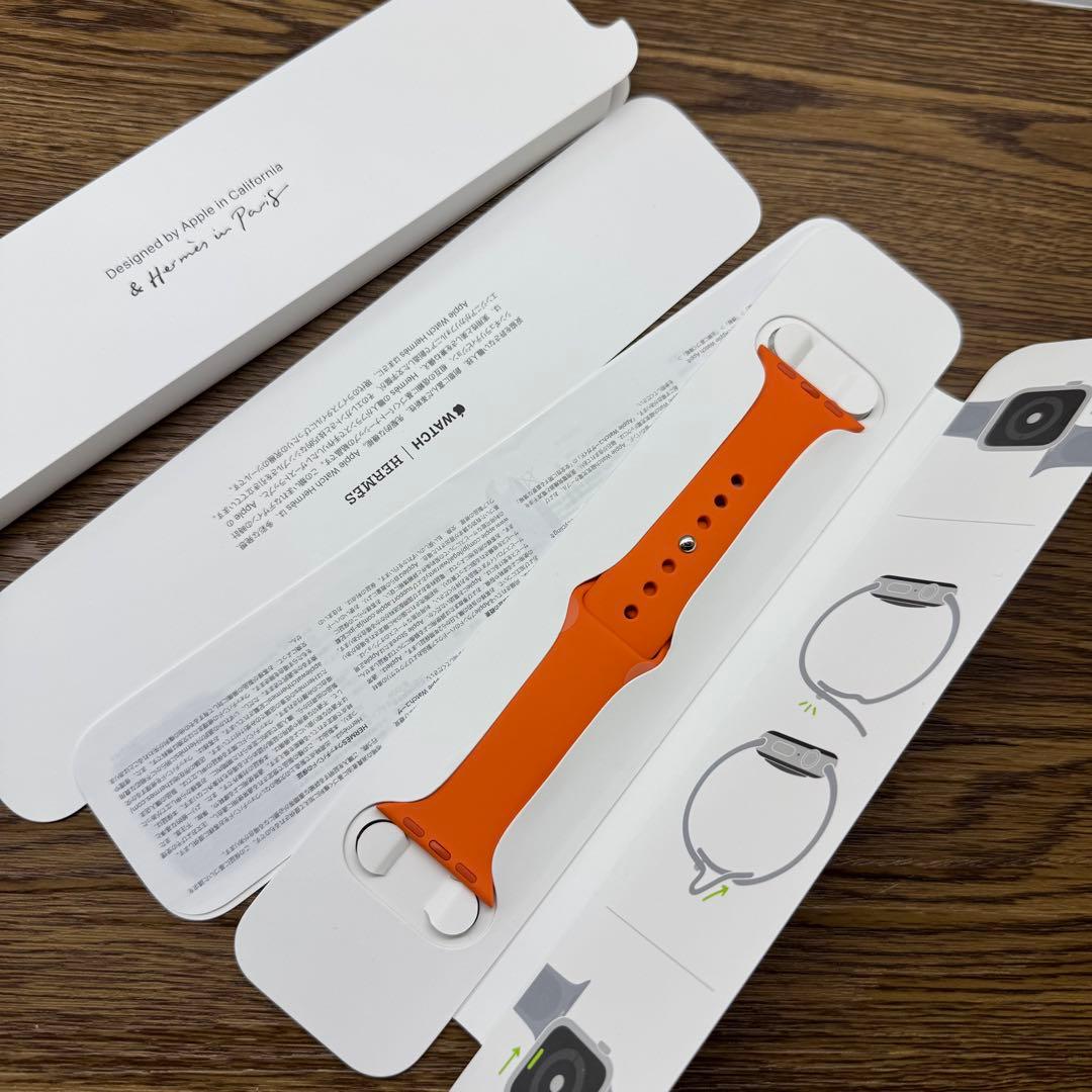 2193 Apple Watch エルメス　オレンジ　ラバー　スポーツバンド