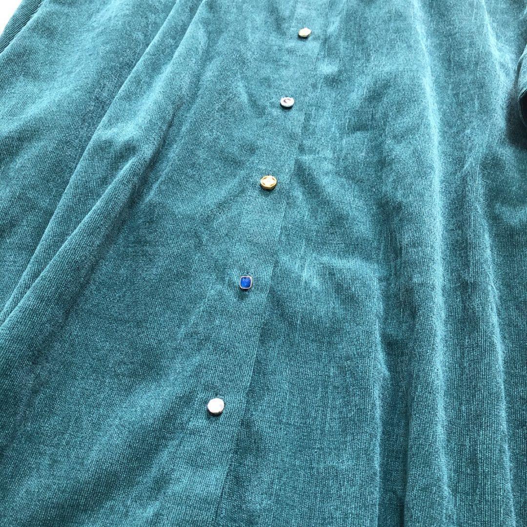 ScoLar*スカラー　襟付きロングワンピース　コーデュロイ　ロンドン柄　M