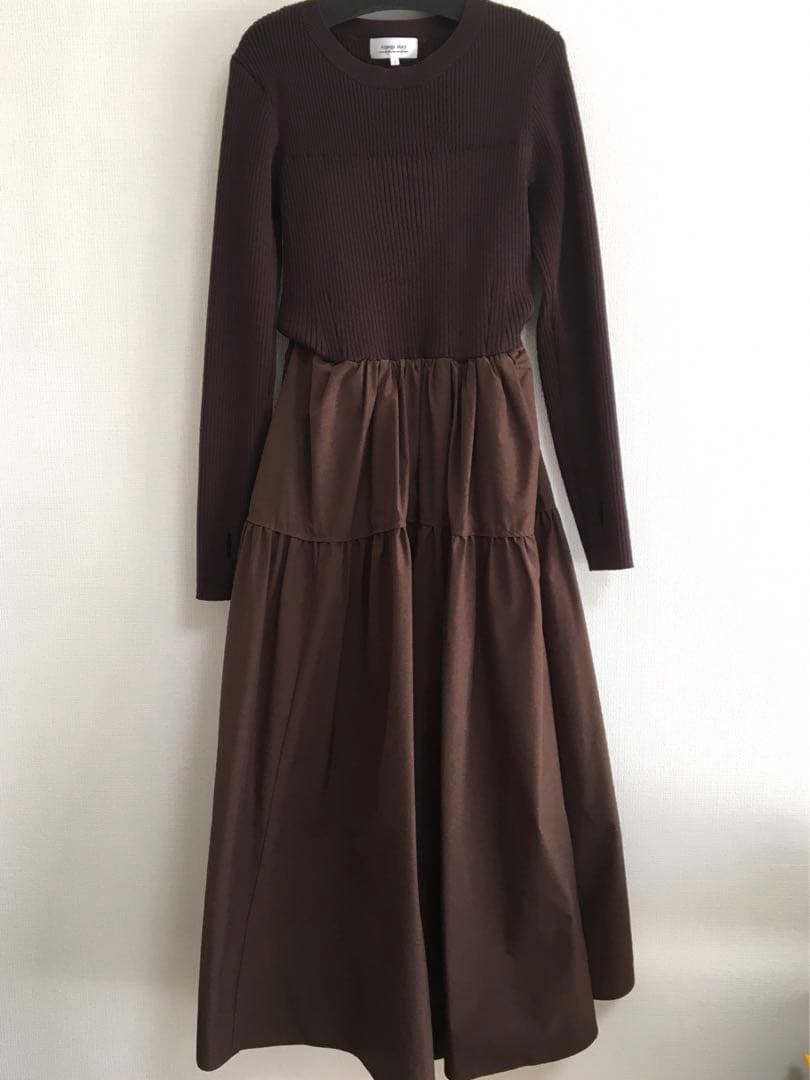 アルページュストーリー　タフタドッキングワンピース 茶色