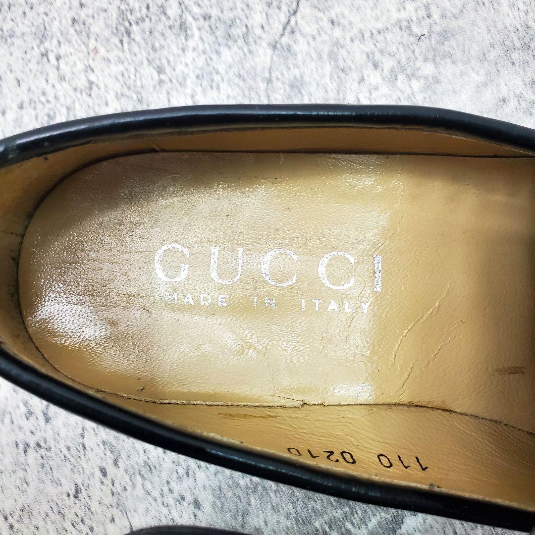 ✨グッチ✨スクエアトゥ ローファー レザー 黒 40E 25cm イタリア製