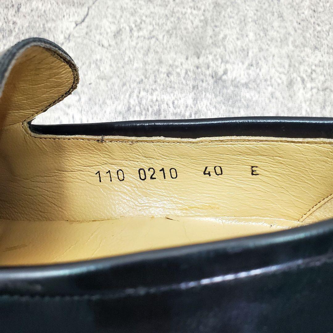 ✨グッチ✨スクエアトゥ ローファー レザー 黒 40E 25cm イタリア製