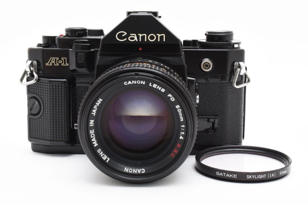 美品☆動作良好☆ Canon キャノン A-1 ブラック レンズ付 8045