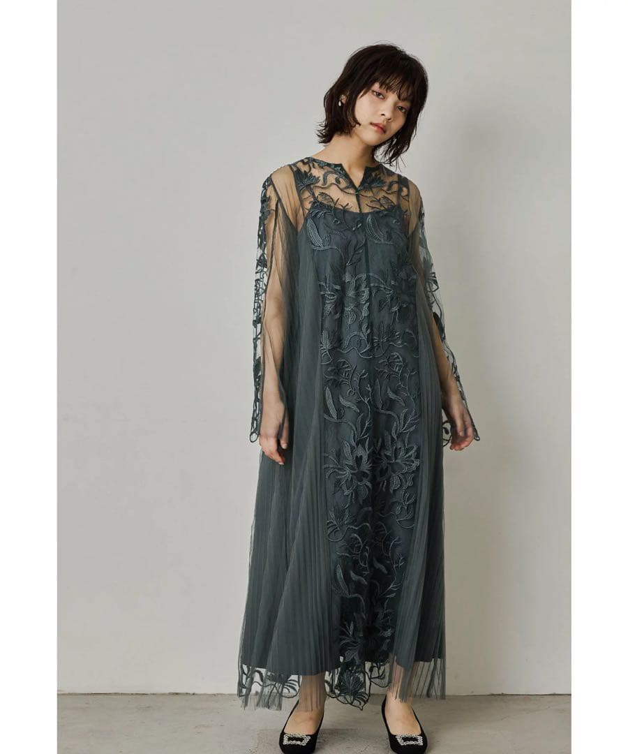 niana エスニックサイドプリーツドレス Aライン マタニティ 妊婦 結婚式