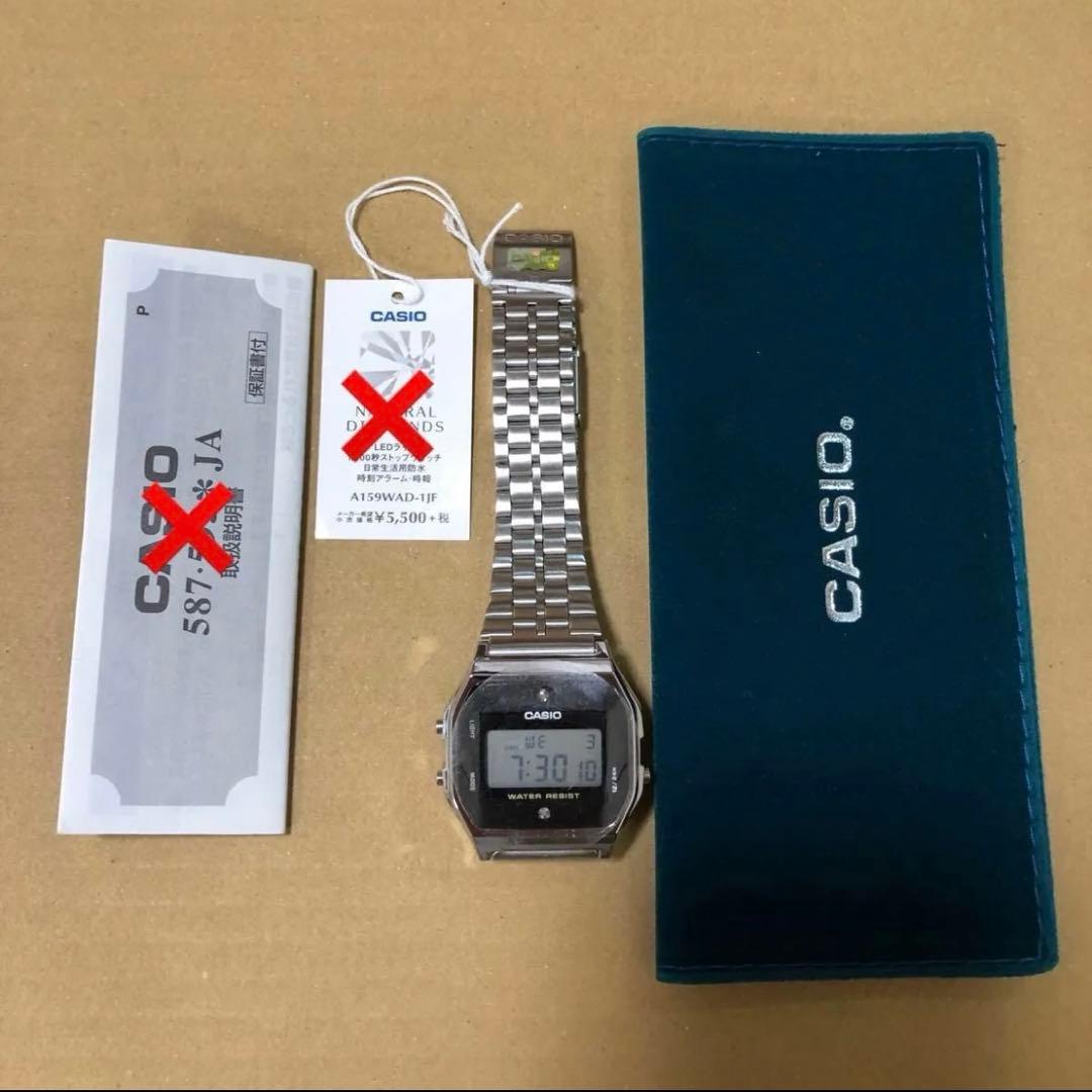 【新品未使用】A-159WAD-1 天然ダイヤモンド 付きチープカシオ