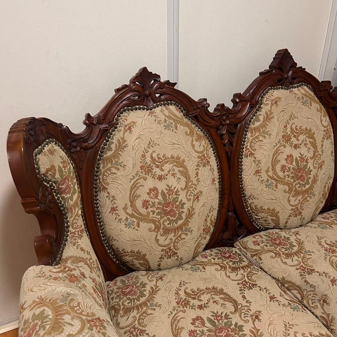 【大幅値下げ！】イタリア家具　3人掛け　ソファ ロココ調　アンティーク　60万