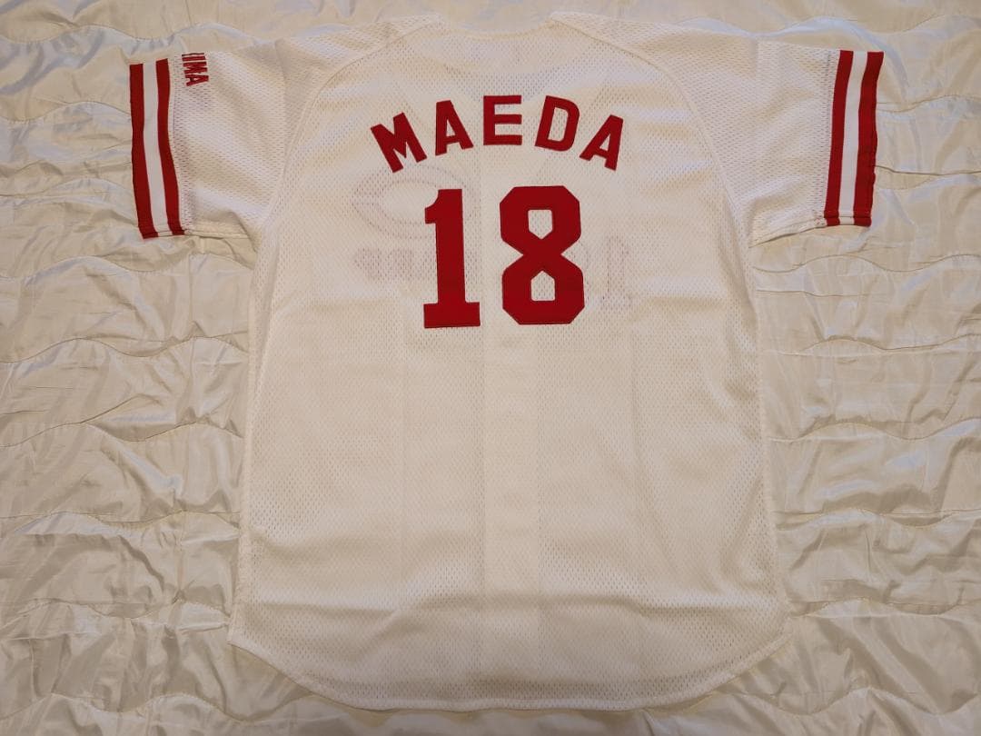 広島 カープ #18 前田健太 2010 復刻ユニ ホーム 白 L 開封済未使用