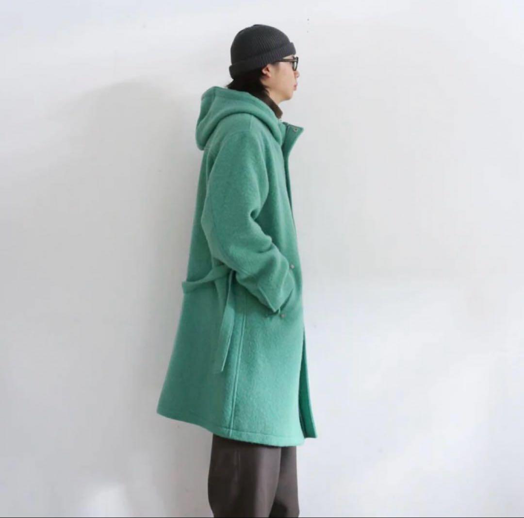 AURALEE AHOODED フード オーラリー　ウール　コート　グリーン
