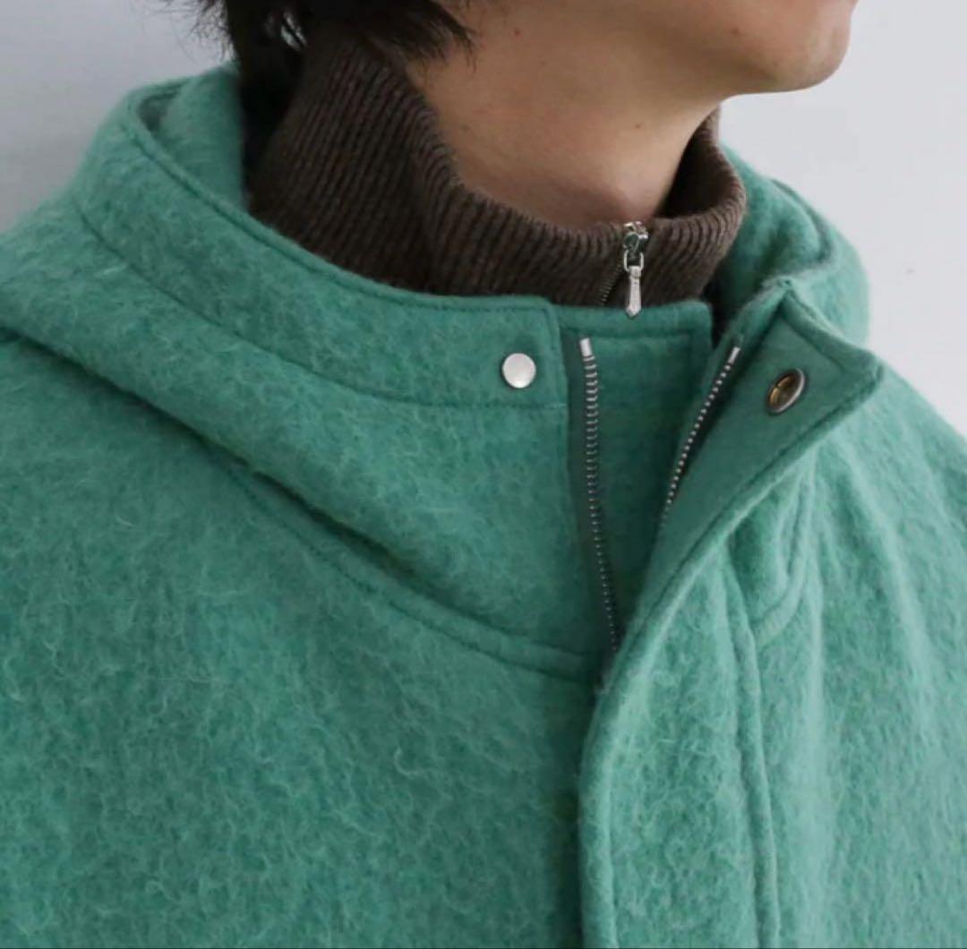 AURALEE AHOODED フード オーラリー　ウール　コート　グリーン