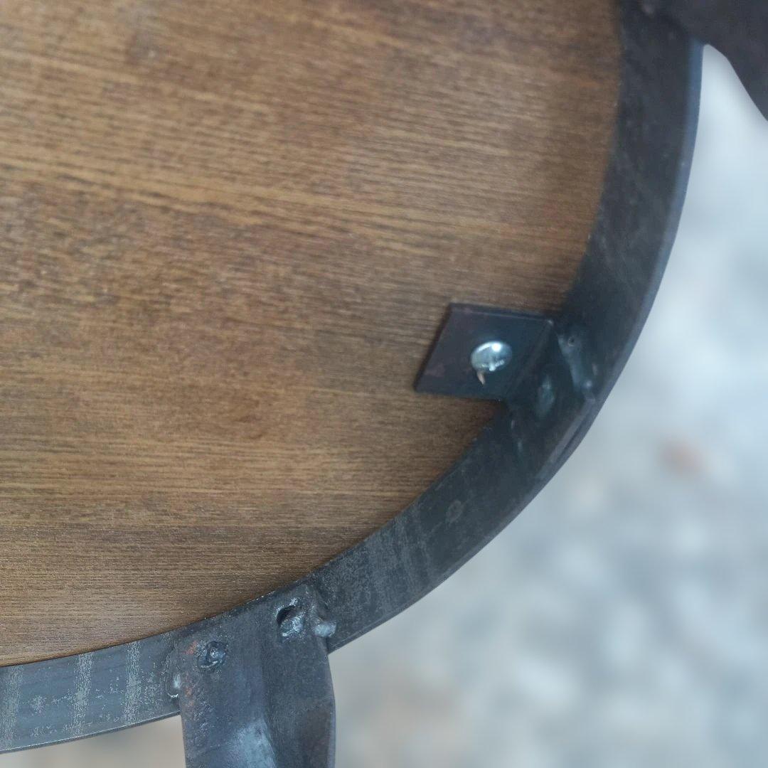 S*y様 ５０００）円形木製座面のアイアンスツール　ヴィンテージ　インダストリア