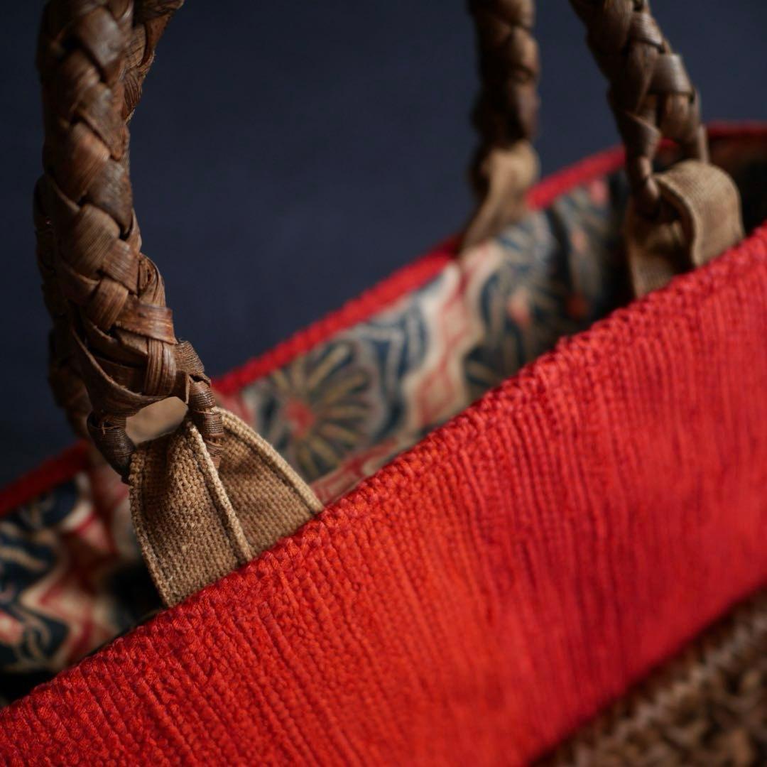 中新 山葡萄蔓 籠 裂織 カゴバッグ