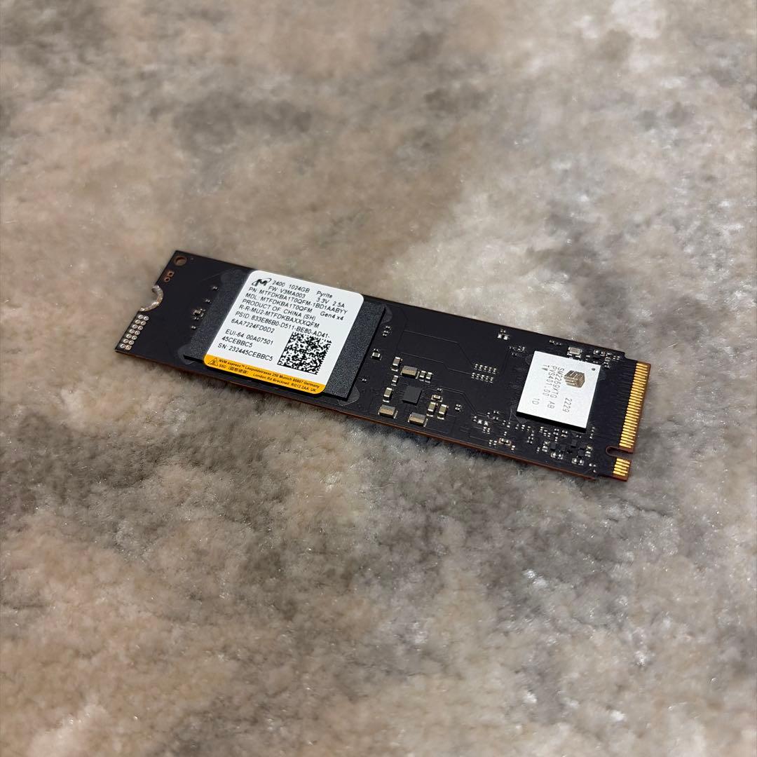 内蔵型SSD micron ssd NVMe Gen4 1TB MTFDKBA1TQFM