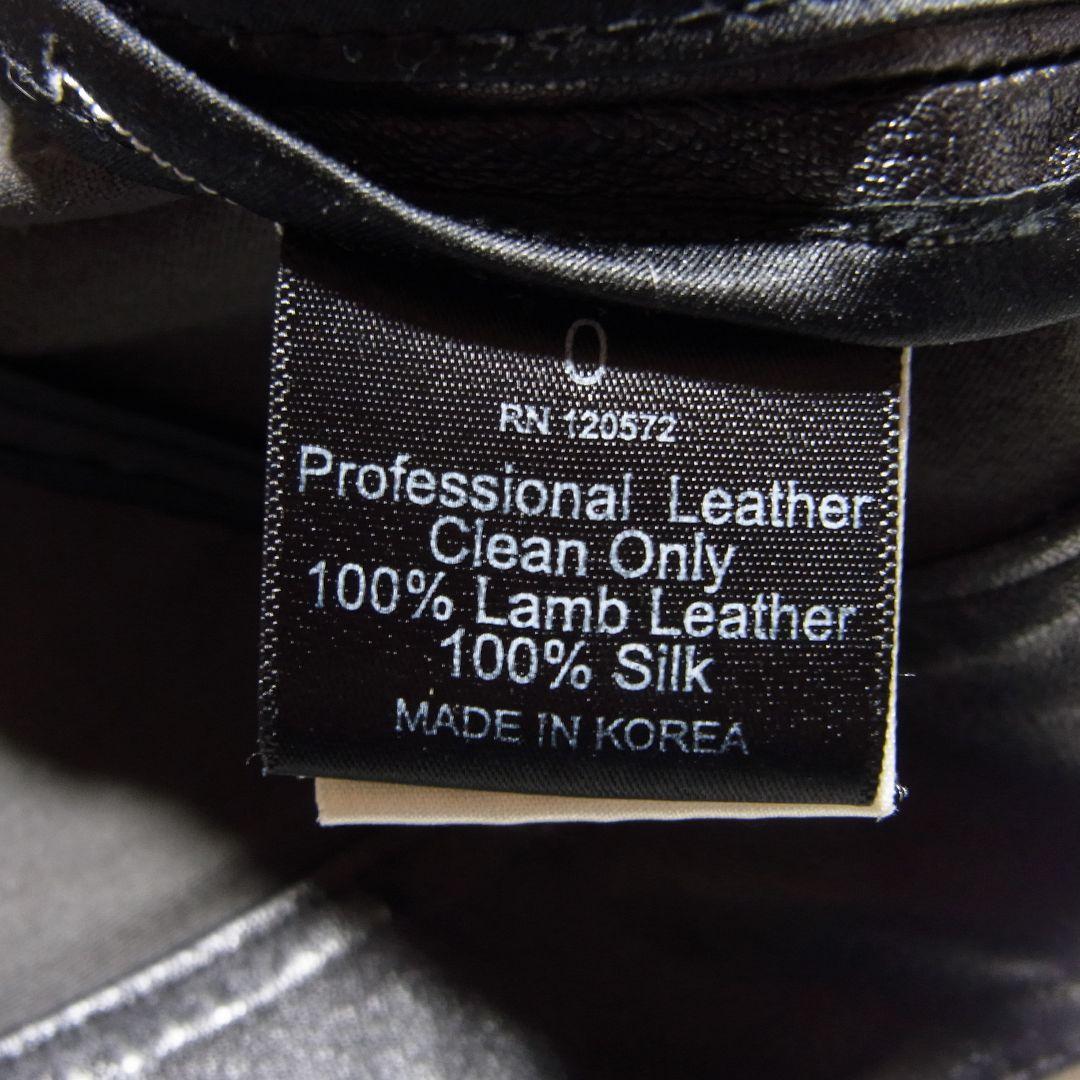 トーマスワイルド ノーカラー レザー ライダース ジャケット 0 黒 ブラック