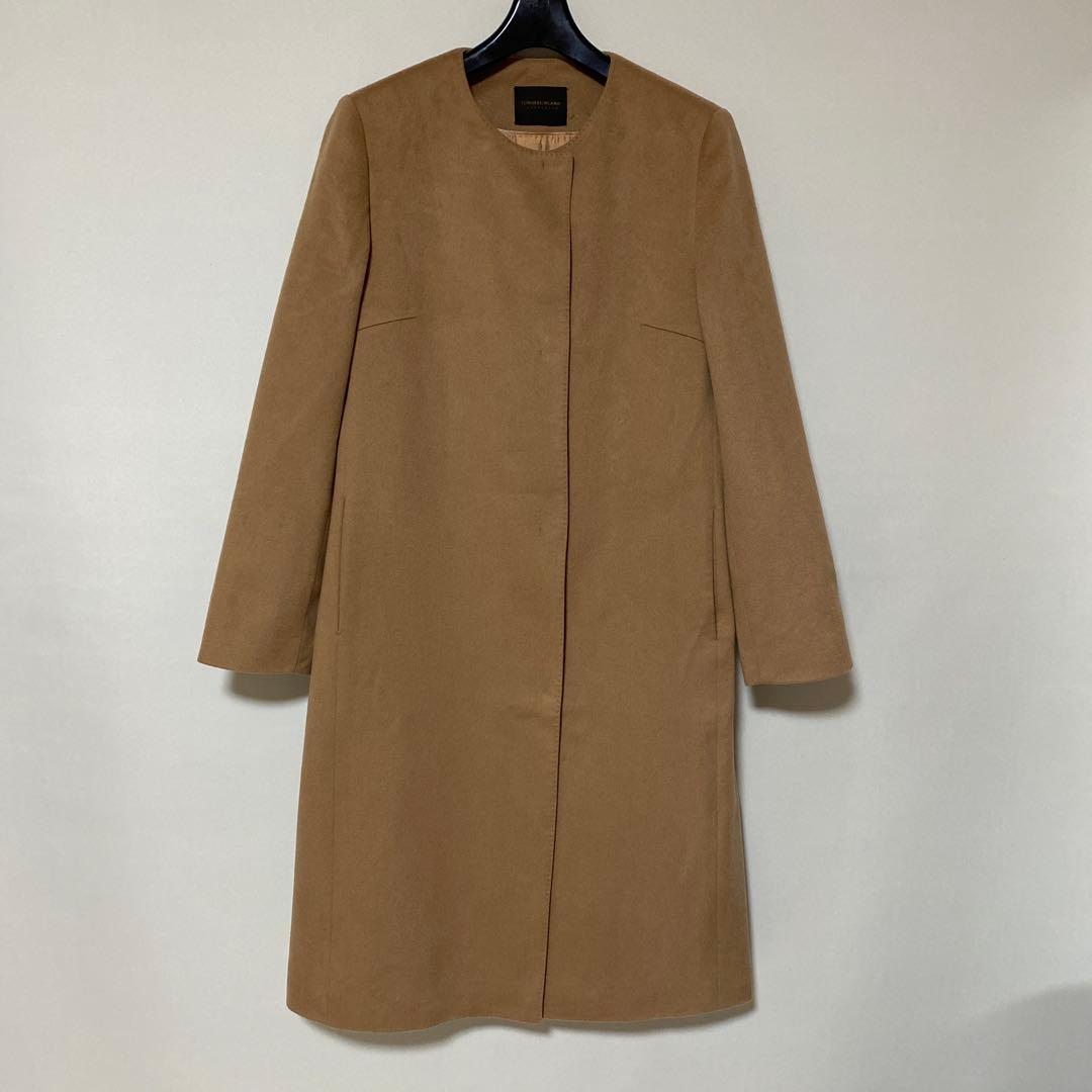 トゥモローランド 36 ノーカラー ロングコート カシミヤ100% DMW