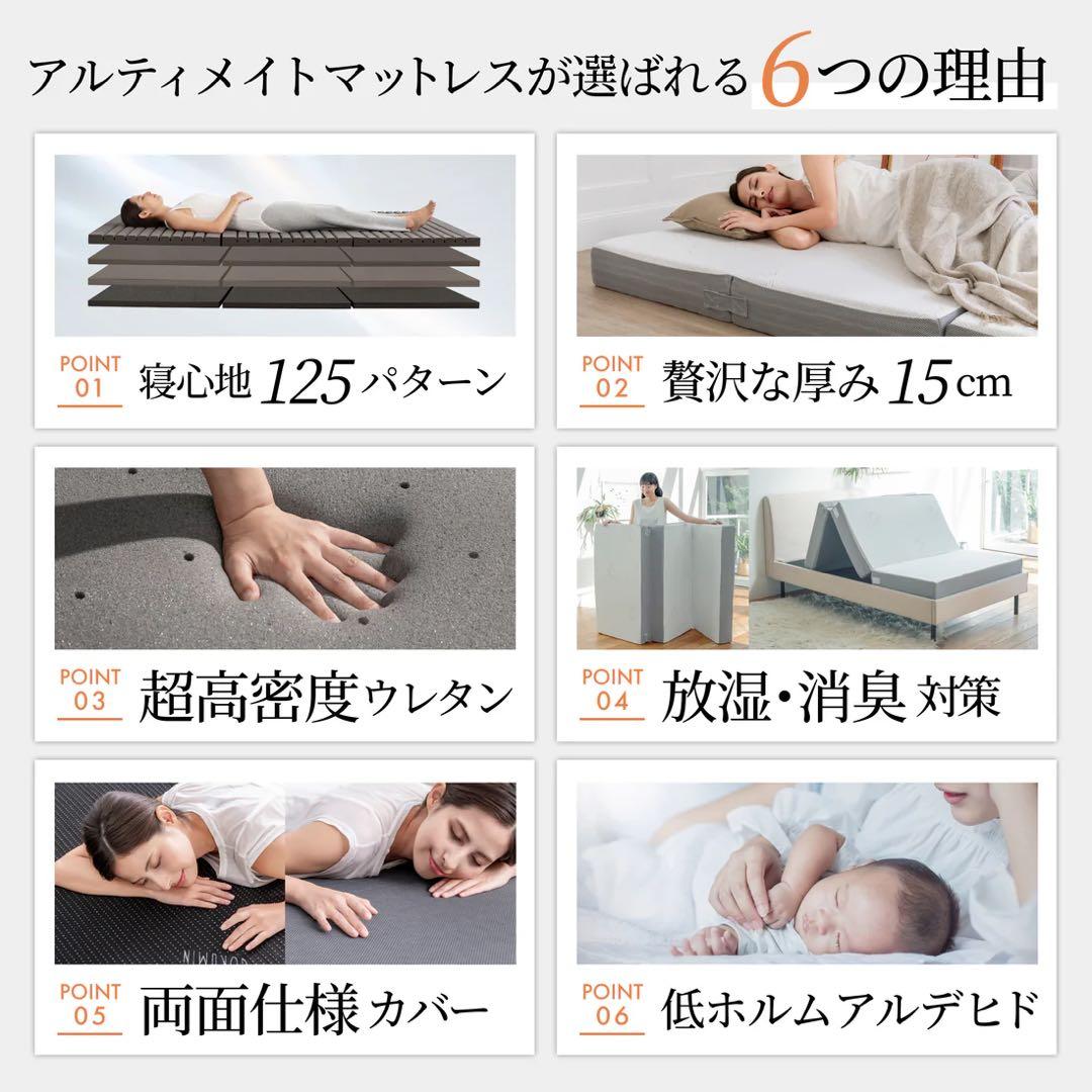 【送料込み・美品】GOKUMIN マットレス 厚さ15cm　シングル