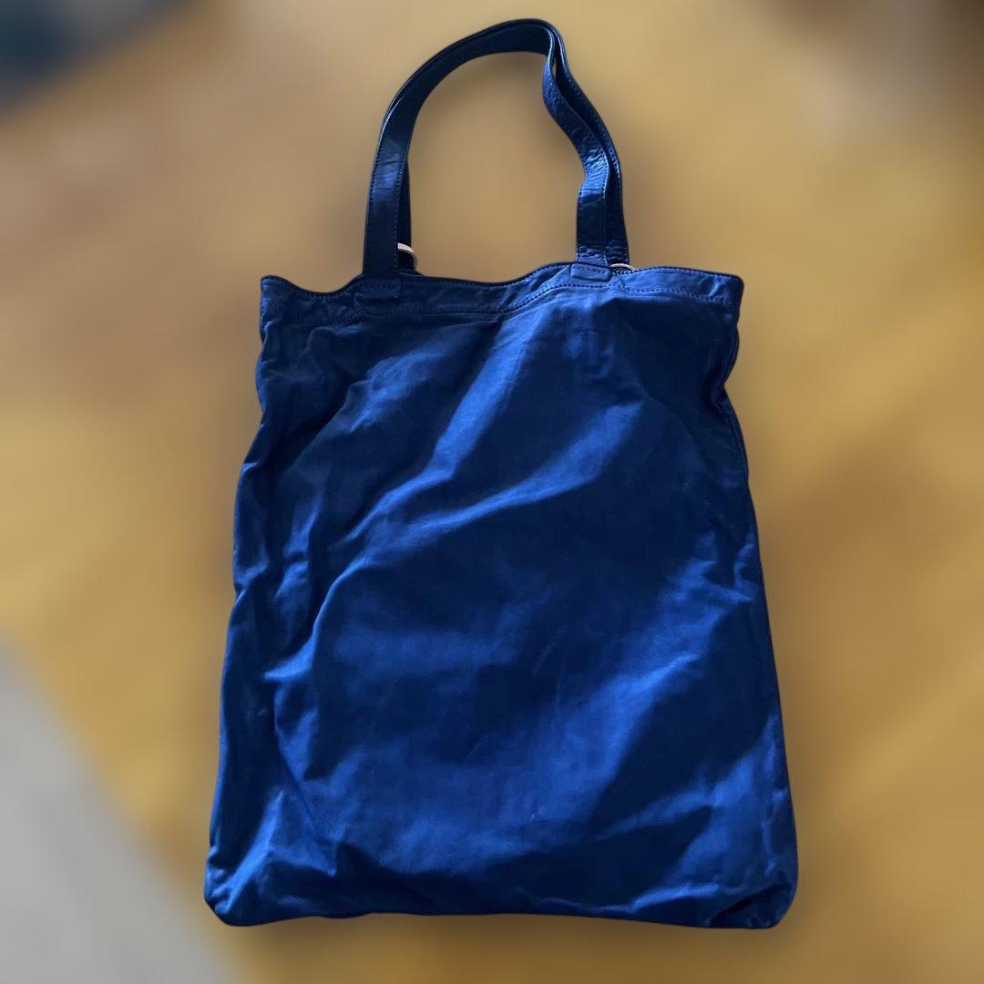 スクモレザー 本藍染トートバッグ