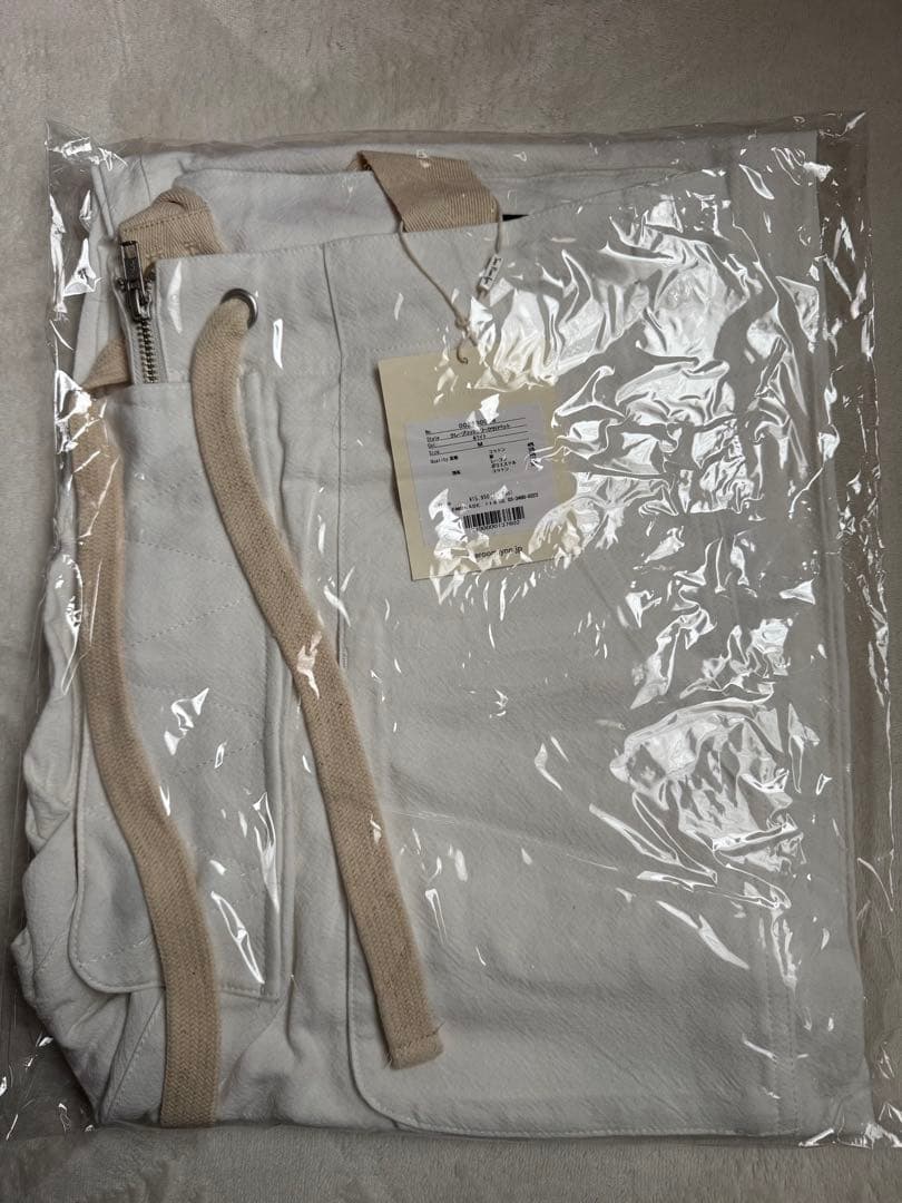 新品未開封 クレープコットンワークサロペット ホワイト M