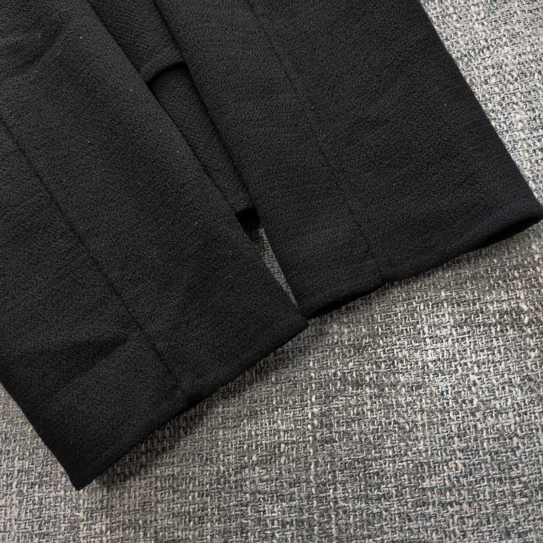 アルマーニ　国内正規　ウール　ペプラム　ノーカラーニットジャケット　美シルエット