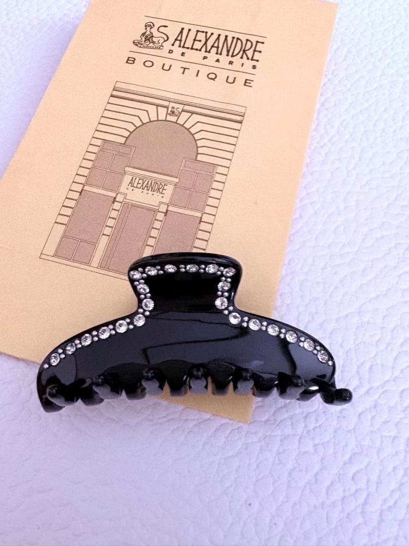 アレクサンドルドゥパリ ブラック ヘアクリップ　美品　黒