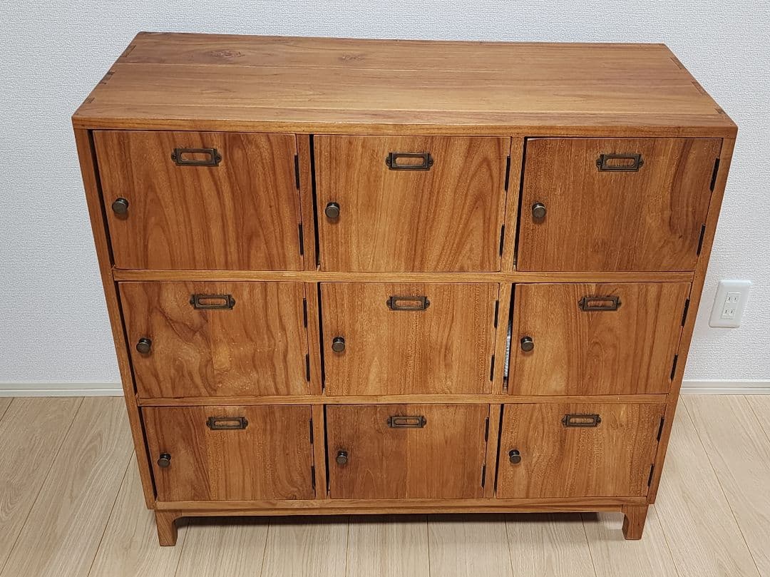 チークロッカーＮA　無垢　収納　家具　棚　シェルフ　バリューインテリア　美中古品